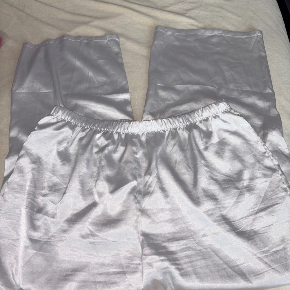 Ekouaer 6 Piece Satin Cami and Pant Set V-Neck Lace Adj Straps Jewel Tones XL - Picture 9 of 13